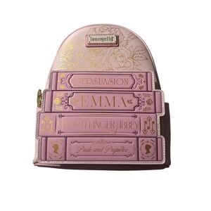 Loungefly Jane Austen Books Mini Backpack Pink Literary NWT Books a Million BAM
